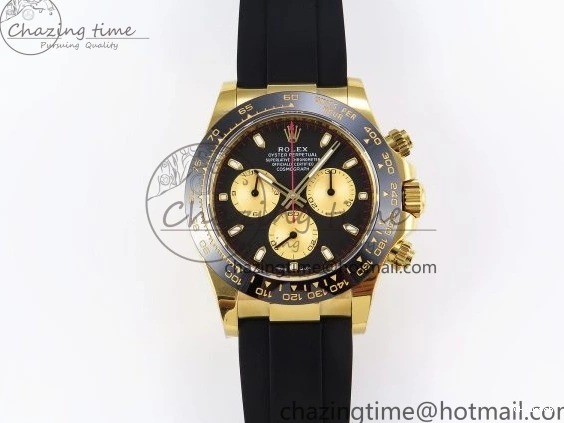 EDITION DAYTONA STRAP 116518 DIAL 1:1 YG BLACK RUBBER APSF ON SH4130 BEST OYSTERFLEX 0426